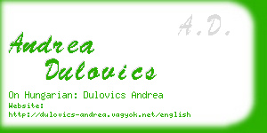 andrea dulovics business card